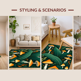Ultra Soft Area Rug, Non Slip, Stain Resistant, Washable Area Rugs for Living Room, Bedroom, Whimsical Insect Inspired Design(Green)