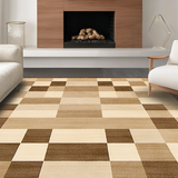 Ultra Soft Area Rug, Non Slip, Stain Resistant, Washable Area Rugs for Living Room, Bedroom, Chic Modern Geometric Texture(Beige)