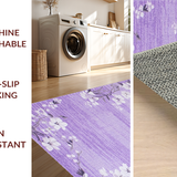 Ultra Soft Area Rug, Non Slip, Stain Resistant, Washable Area Rugs for Living Room, Bedroom, Chic Abstract Purple Plush Decor(Purple)