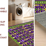 Ultra Soft Area Rug, Non Slip, Stain Resistant, Washable Area Rugs for Living Room, Bedroom, Minimalist Floral Curved Patterns(Purple)