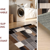 Ultra Soft Area Rug, Non Slip, Stain Resistant, Washable Area Rugs for Living Room, Bedroom, Vivid Colorful Geometric Arrangement(Brown)