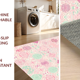 Ultra Soft Area Rug, Non Slip, Stain Resistant, Washable Area Rugs for Living Room, Bedroom, Vibrant Holiday Egg Arrangement(Pink)