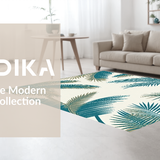 Contemporary Aqua Nature Print(Ivory)