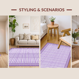 Ultra Soft Area Rug, Non Slip, Stain Resistant, Washable Area Rugs for Living Room, Bedroom, Whimsical Symmetrical Patterning(Purple)