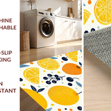 Ultra Soft Area Rug, Non Slip, Stain Resistant, Washable Area Rugs for Living Room, Bedroom, Delightful Fresh Fruit Design Elements(Orange)