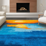Ultra Soft Area Rug, Non Slip, Stain Resistant, Washable Area Rugs for Living Room, Bedroom, Stylish Abstract Cloud Formation(Blue)