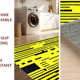 Ultra Soft Area Rug, Non Slip, Stain Resistant, Washable Area Rugs for Living Room, Bedroom, Chic Striped Coastal Aesthetic(Yellow)