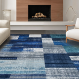 Dynamic Textured Geometric Collage(Blue)