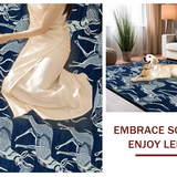 Ultra Soft Area Rug, Non Slip, Stain Resistant, Washable Area Rugs for Living Room, Bedroom, Luxe Blue Animalistic Appeal(Blue)
