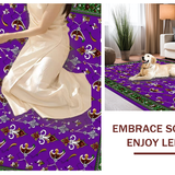 Ultra Soft Area Rug, Non Slip, Stain Resistant, Washable Area Rugs for Living Room, Bedroom, Playful Mardi Gras Color Palette(Purple)