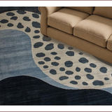 Ultra Soft Area Rug, Non Slip, Stain Resistant, Washable Area Rugs for Living Room, Bedroom, Chic Contemporary Leopard Aesthetic(Blue)