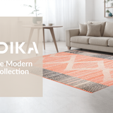 Ultra Soft Area Rug, Non Slip, Stain Resistant, Washable Area Rugs for Living Room, Bedroom, Fresh Coastal Striped Appeal(Orange)