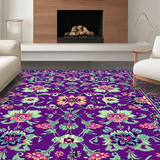 Ultra Soft Area Rug, Non Slip, Stain Resistant, Washable Area Rugs for Living Room, Bedroom, Stylish Vibrant Linear Design(Purple)