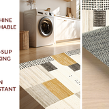 Ultra Soft Area Rug, Non Slip, Stain Resistant, Washable Area Rugs for Living Room, Bedroom, Sleek Urban Rustic Visual Theme(Beige)