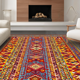 Ultra Soft Area Rug, Non Slip, Stain Resistant, Washable Area Rugs for Living Room, Bedroom, Cheerful Handcrafted Tassel Design(Red)