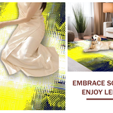 Ultra Soft Area Rug, Non Slip, Stain Resistant, Washable Area Rugs for Living Room, Bedroom, Vibrant Sunburst Patterned Mat(Yellow)