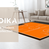 Ultra Soft Area Rug, Non Slip, Stain Resistant, Washable Area Rugs for Living Room, Bedroom, Bold Orange and Brown Geometry(Orange)