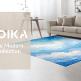 Ultra Soft Area Rug, Non Slip, Stain Resistant, Washable Area Rugs for Living Room, Bedroom, Sky-inspired Soft Blue Aesthetic(Blue)