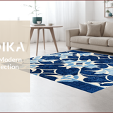 Ultra Soft Area Rug, Non Slip, Stain Resistant, Washable Area Rugs for Living Room, Bedroom, Waterproof Plastic Straw(Blue)