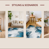 Ultra Soft Area Rug, Non Slip, Stain Resistant, Washable Area Rugs for Living Room, Bedroom, Elegant Gray Blue Floral Vibes(Gray)