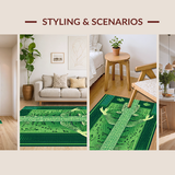 Ultra Soft Area Rug, Non Slip, Stain Resistant, Washable Area Rugs for Living Room, Bedroom, Charming Animal Green Fantasy Theme(Green)
