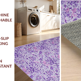 Ultra Soft Area Rug, Non Slip, Stain Resistant, Washable Area Rugs for Living Room, Bedroom, Tranquil Floral Ethereal Vibe(Purple)