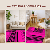 Ultra Soft Area Rug, Non Slip, Stain Resistant, Washable Area Rugs for Living Room, Bedroom, Artistic Fluffy Textured Decor(Pink)