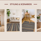Ultra Soft Area Rug, Non Slip, Stain Resistant, Washable Area Rugs for Living Room, Bedroom, Boho Chic Striped Aesthetic(Gray)