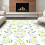 Ultra Soft Area Rug, Non Slip, Stain Resistant, Washable Area Rugs for Living Room, Bedroom, Stylish Minimalist Daisy Touch(White)