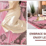 Ultra Soft Area Rug, Non Slip, Stain Resistant, Washable Area Rugs for Living Room, Bedroom, Stylish Whimsical Cowgirl Design(Pink)