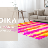 Ultra Soft Area Rug, Non Slip, Stain Resistant, Washable Area Rugs for Living Room, Bedroom, Vibrant Whimsical Tie-Dye Aesthetic(Orange)
