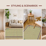 Ultra Soft Area Rug, Non Slip, Stain Resistant, Washable Area Rugs for Living Room, Bedroom, Chic Multi-Toned Spot Motif(Beige)