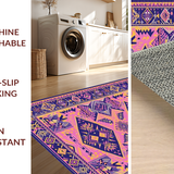 Ultra Soft Area Rug, Non Slip, Stain Resistant, Washable Area Rugs for Living Room, Bedroom, Eclectic Soft Purple Patterned Delight(Purple)