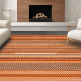 Ultra Soft Area Rug, Non Slip, Stain Resistant, Washable Area Rugs for Living Room, Bedroom, Contemporary Abstract Waffle Layout(Orange)