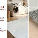 Ultra Soft Area Rug, Non Slip, Stain Resistant, Washable Area Rugs for Living Room, Bedroom, Elegant Light Grey Bubble Motif(Gray)