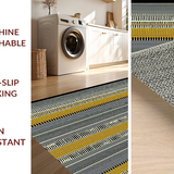 Ultra Soft Area Rug, Non Slip, Stain Resistant, Washable Area Rugs for Living Room, Bedroom, Contemporary Playful Stripe Design(Gray)
