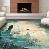 Ultra Soft Area Rug, Non Slip, Stain Resistant, Washable Area Rugs for Living Room, Bedroom, Mythical Ocean Beast Rug With Swirling Arms Design For Modern Spaces(Gray)