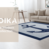 Ultra Soft Area Rug, Non Slip, Stain Resistant, Washable Area Rugs for Living Room, Bedroom, Casual Blue and Gray Harmony(Blue)