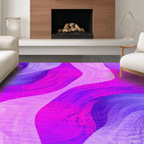 Ultra Soft Area Rug, Non Slip, Stain Resistant, Washable Area Rugs for Living Room, Bedroom, Lively Pastel Shag Design(Purple)