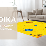 Ultra Soft Area Rug, Non Slip, Stain Resistant, Washable Area Rugs for Living Room, Bedroom, Astronaut Adventure Dynamic Aesthetic(Yellow)