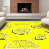 Ultra Soft Area Rug, Non Slip, Stain Resistant, Washable Area Rugs for Living Room, Bedroom, Artistic Lemon Print Delight(Yellow)