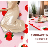 Ultra Soft Area Rug, Non Slip, Stain Resistant, Washable Area Rugs for Living Room, Bedroom, Whimsical Fruit-Themed Bath Decor(Red)