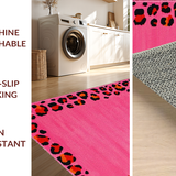 Ultra Soft Area Rug, Non Slip, Stain Resistant, Washable Area Rugs for Living Room, Bedroom, Eclectic Pink Animal Graphics(Pink)