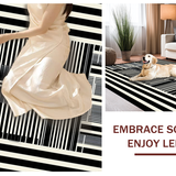 Ultra Soft Area Rug, Non Slip, Stain Resistant, Washable Area Rugs for Living Room, Bedroom, Unique Minimalist Animal Theme(Black)