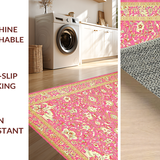 Ultra Soft Area Rug, Non Slip, Stain Resistant, Washable Area Rugs for Living Room, Bedroom, Rustic Ethnic Pattern Composition(Pink)