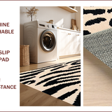 Ultra Soft Area Rug, Non Slip, Stain Resistant, Washable Area Rugs for Living Room, Bedroom, Stylish Zebra Design Rug for Contemporary Small Spaces(Beige)