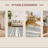 Ultra Soft Area Rug, Non Slip, Stain Resistant, Washable Area Rugs for Living Room, Bedroom, Elegant Black and Cream Geometry(Beige)