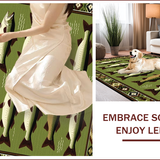 Ultra Soft Area Rug, Non Slip, Stain Resistant, Washable Area Rugs for Living Room, Bedroom, Vintage Fishing Scene Aesthetic(Green)