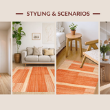 Ultra Soft Area Rug, Non Slip, Stain Resistant, Washable Area Rugs for Living Room, Bedroom, Sophisticated Simple Color Statement(Orange)