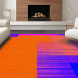 Ultra Soft Area Rug, Non Slip, Stain Resistant, Washable Area Rugs for Living Room, Bedroom, Contemporary Bright Sensory Composition(Orange)